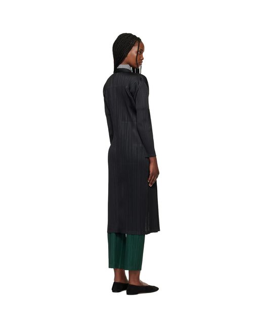 Pleats Please Issey Miyake Black Facade Coat