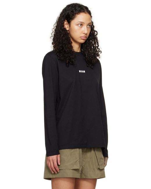 MSGM Black Micro Long Sleeve T-shirt