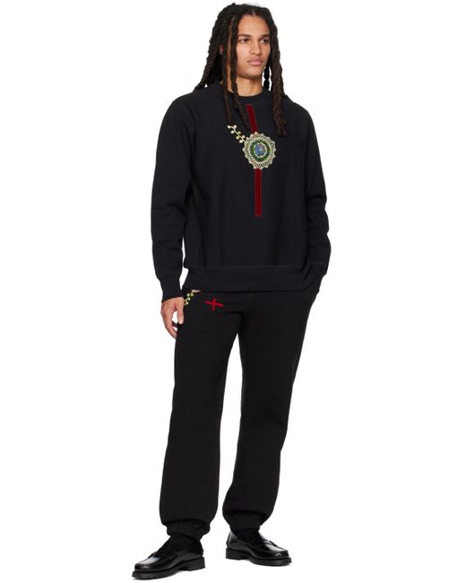 BENTGABLENITS Black Appliqué Sweatshirt for men