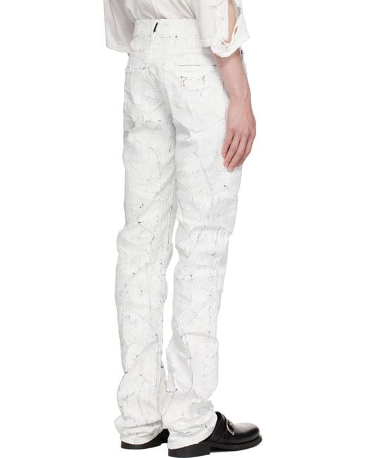 MM6 by Maison Martin Margiela White 5 Pocket Jeans for men