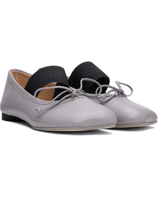 MM6 by Maison Martin Margiela Black Anatomic Numeric Ballerina Flats