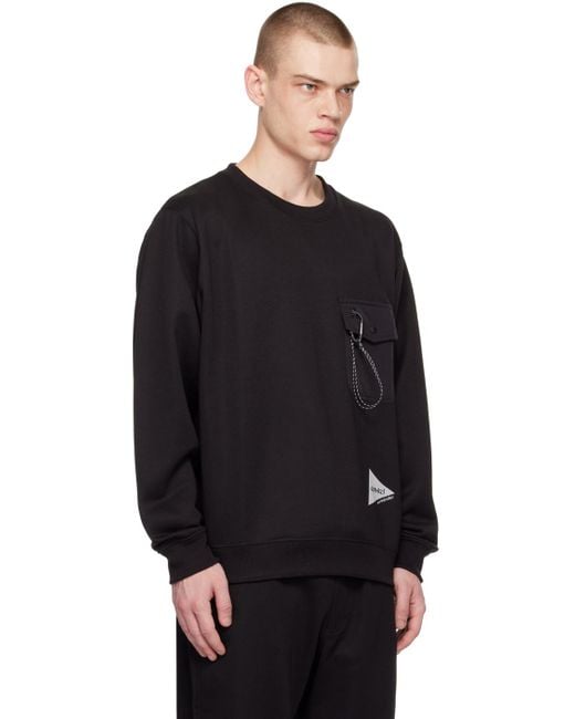 And Wander Black Gramicci Edition Sweatshirt for men