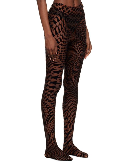 Mugler Brown & Black Star leggings