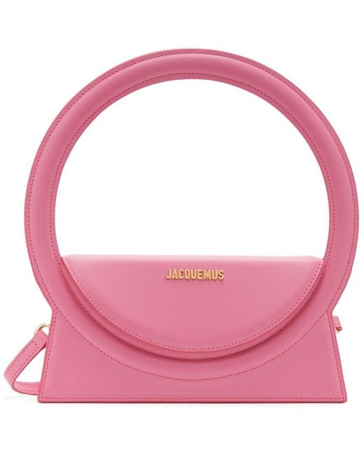 Jacquemus Leather 'le Sac Rond' Bag in Pink | Lyst UK