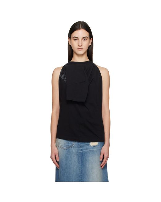 MM6 by Maison Margiela Black Dual Wear Varsity Printed T-Shirt