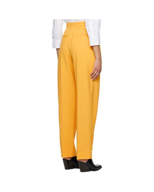Stella McCartney Yellow Pleated Trousers