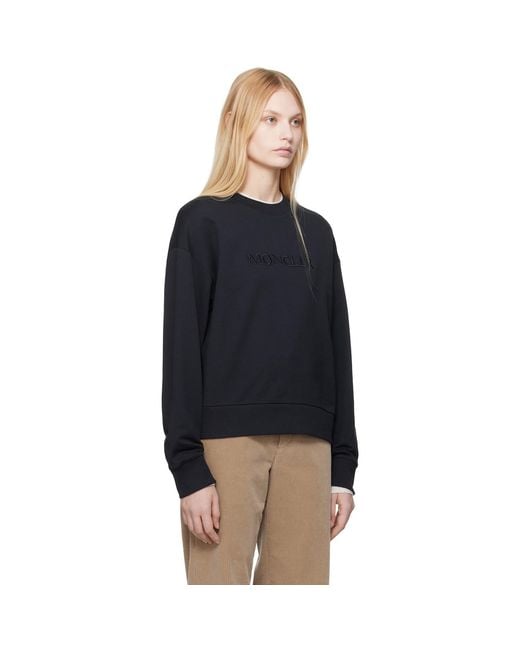 Moncler Black Embroide Logo Sweatshirt