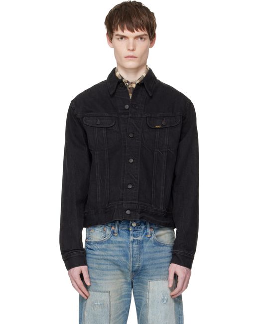 RRL メンズ ブラック Worn-In デニム トラッカージャケット 【公式通販】