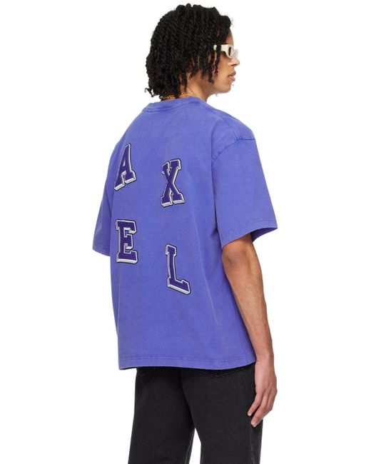 Axel Arigato Purple Typo T-shirt for men