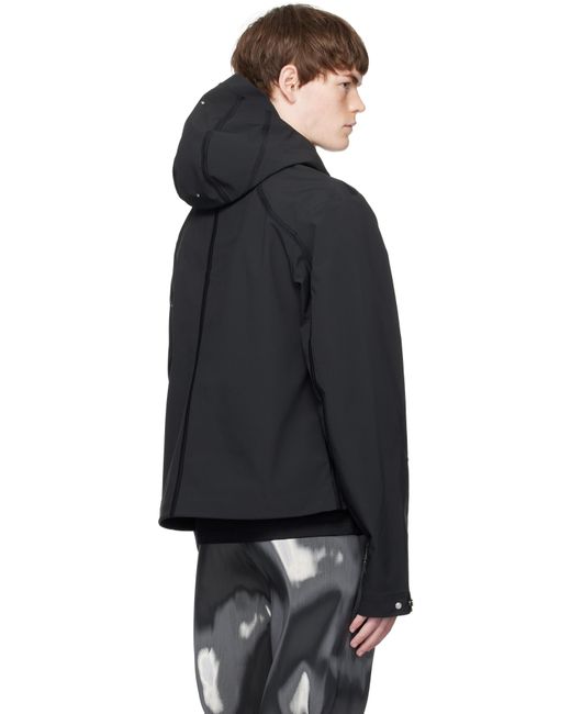 HELIOT EMIL Black Moire Technical Jacket for men