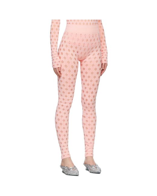 Maisie Wilen Pink Ssense Exclusive Perforated Leggings