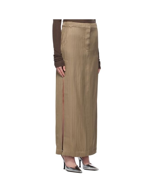 REMAIN Birger Christensen Natural Brown Suiting Maxi Skirt