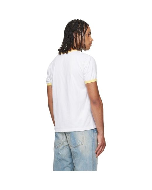 Cout de la Liberte White Weston Mile High Embroidered Crew Ringer T-Shirt for men