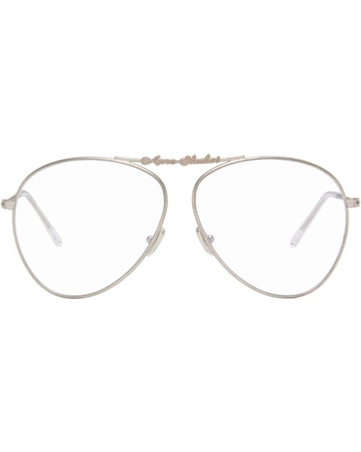 Acne Brown Metal Aviator Glasses