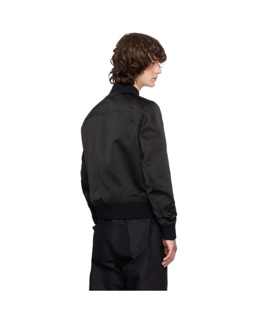Rick Owens Black Temple Heizer Flight Bomber Jacket for men