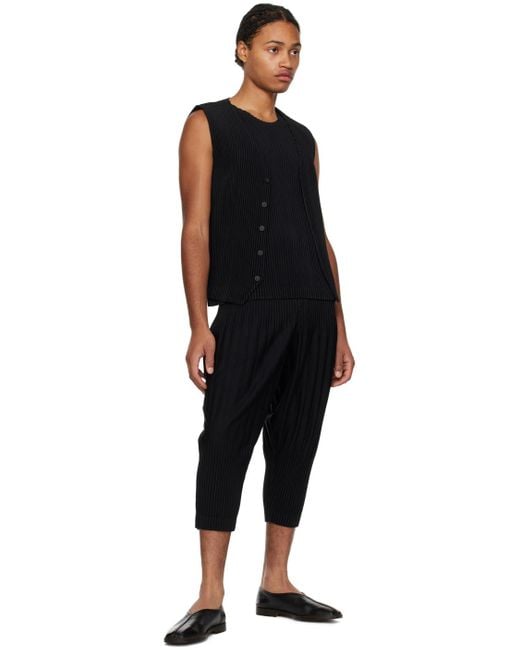 Homme Plissé Issey Miyake Homme Plissé Issey Miyake Black Tailored Pleats 2 Tank Top for men
