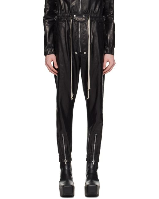 Rick Owens Black Luxor Leather Jumpsuit for men