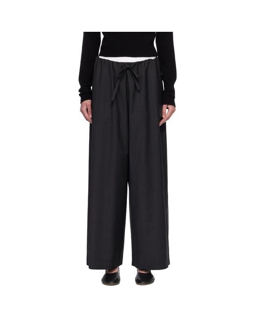 Totême Black Drawstring Dinner Trousers