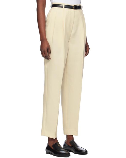 Totême  Natural Toteme Off-white Double-pleated Trousers