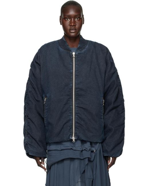 DIESEL ネイビー D-bressy デニム ボンバージャケット Blue