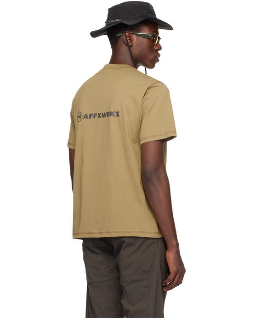 AFFXWRKS Multicolor Khaki Printed T-Shirt for men