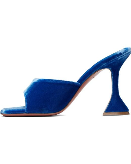 AMINA MUADDI Blue Lupita 95 Slipper Heeled Sandals