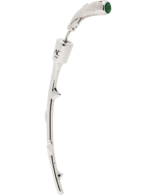 ALAN CROCETTI Black Stem Of Thorns Single Earring for men