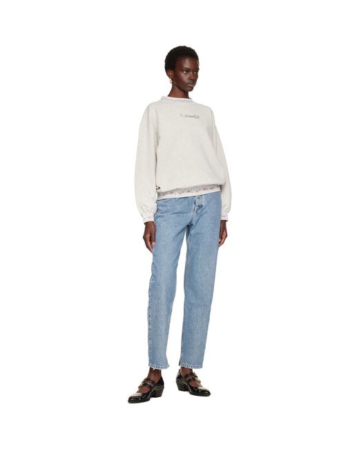 Pull Molletonné Gris En Coton Chloé en coloris White