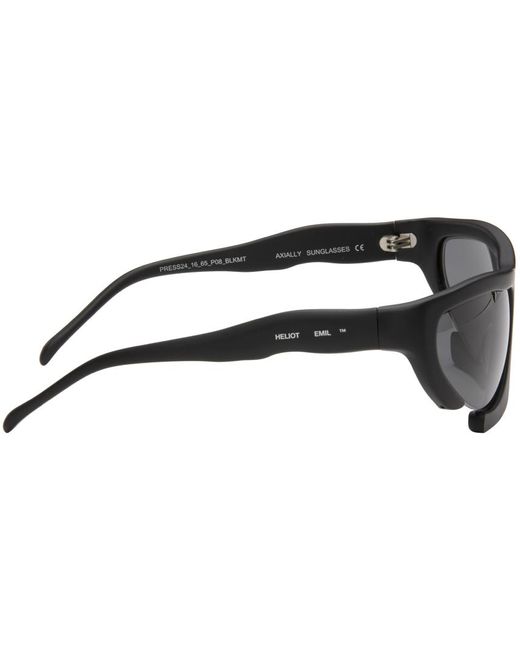 HELIOT EMIL Black Wraparound Sunglasses for men