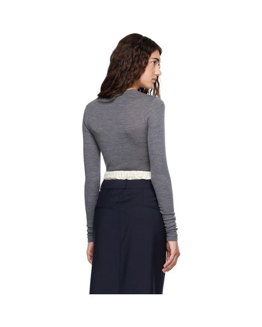 Rohe Blue Fine Merino Long Sleeve T-Shirt