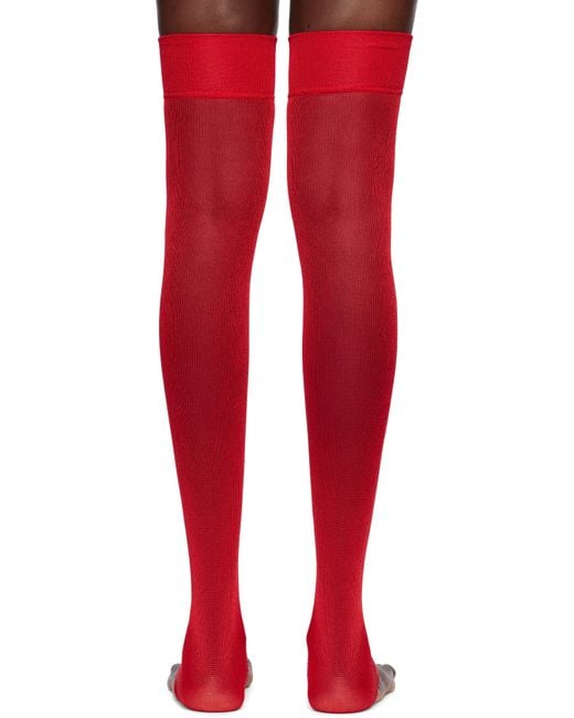【関税込み】Julie Kegels レッド Thong ソックス Red Thong Socks by Julie Kegels on Sale