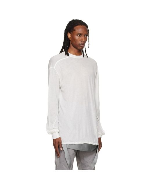 Rick Owens White Off- Tower Rick S Jumbo L/S T-Shirt for men