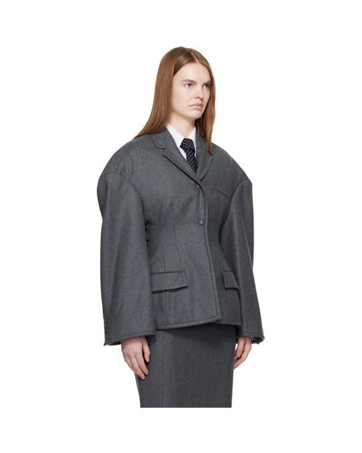 Thom Browne Black Nipped Waist Cocoon Blazer