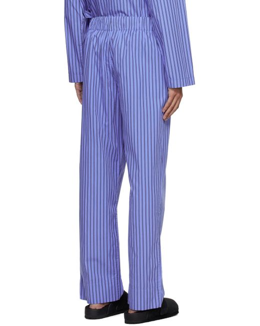 Pantalon de pyjama bleu à cordon coulissant Tekla pour homme en coloris Blue