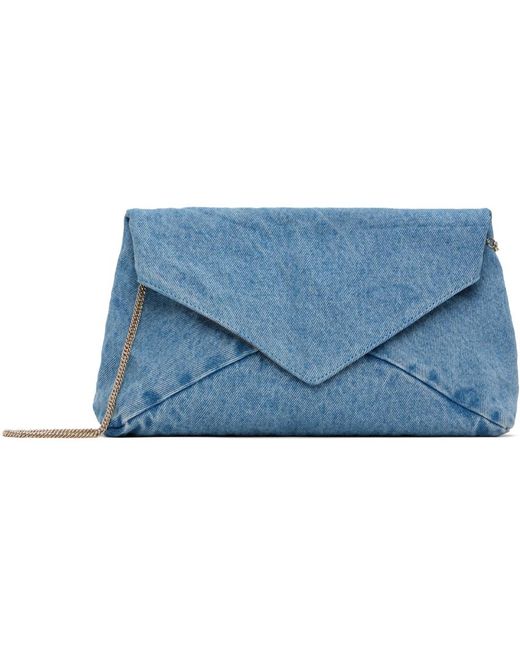 Sac enveloppe bleu en denim Dries Van Noten en coloris Blue