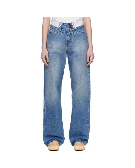 MM6 by Maison Margiela Blue Straight-Leg Jeans