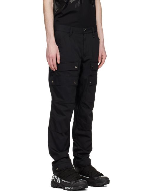 Burberry Black Embroidered Cargo Pants for men