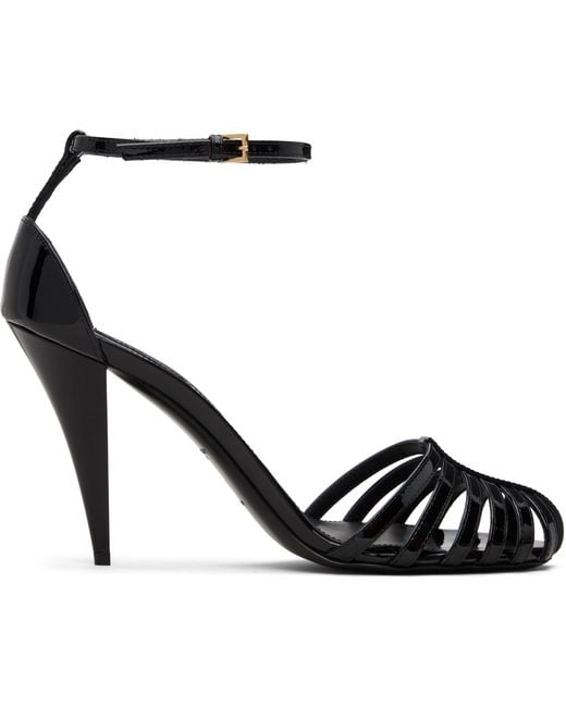 Givenchy Black Cage Heeled Sandals
