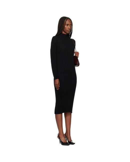 Issey Miyake Black October Spongy-Bk58 Midi Dress