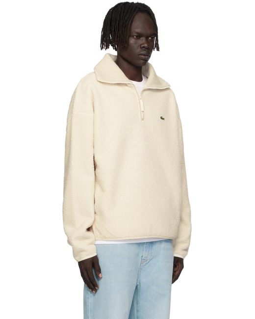 Lacoste Black Off- High Zipped Neck Sweatshirt for men