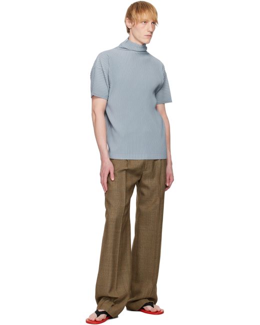Homme Plissé Issey Miyake Gray Color Pleats T-Shirt for men