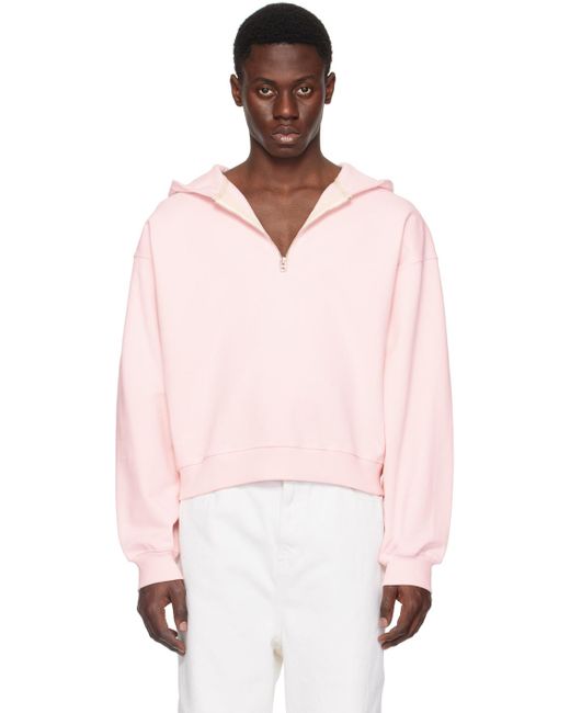 RECTO. Pink Zip Hoodie for men