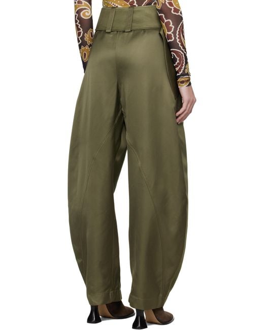 J.W. Anderson Green Khaki Pleated D-Ring Trousers
