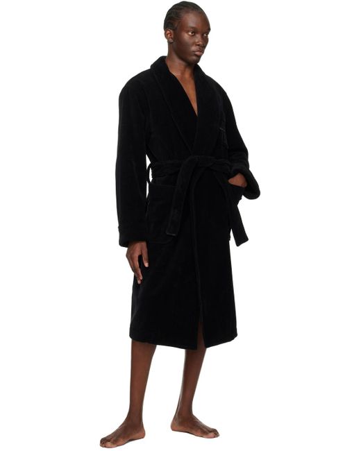 Tom Ford Black Shawl Collar Robe for men