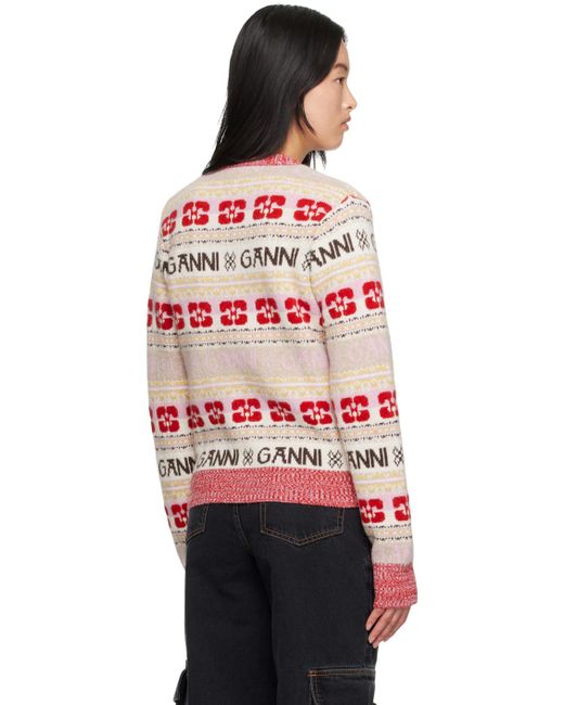 Ganni Red Sweaters Multicolour