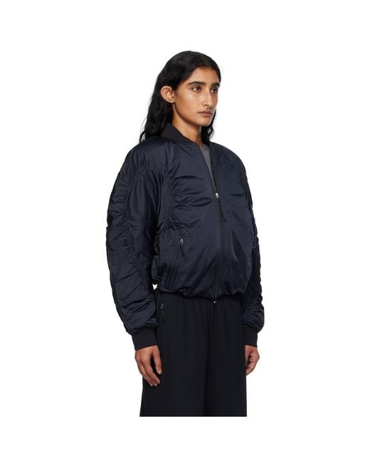 On Shoes Blue Varsity Bomber Jacket