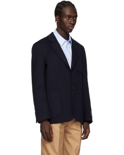 Gucci Navy Web Label Blazer in Black for Men Lyst UK