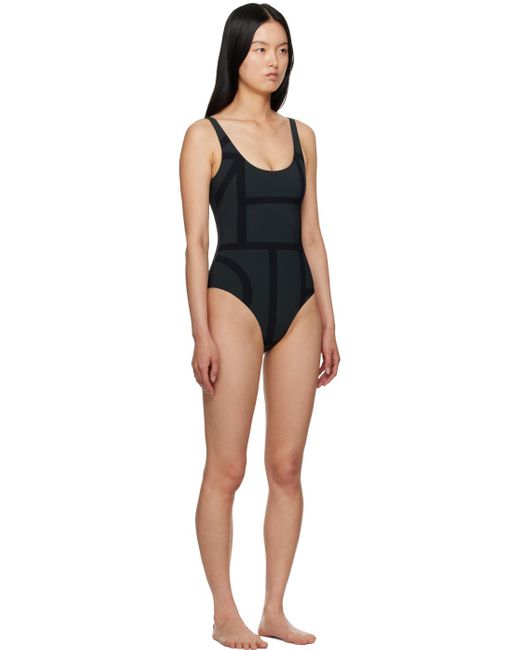 Totême  Black Monogram One-piece Swimsuit