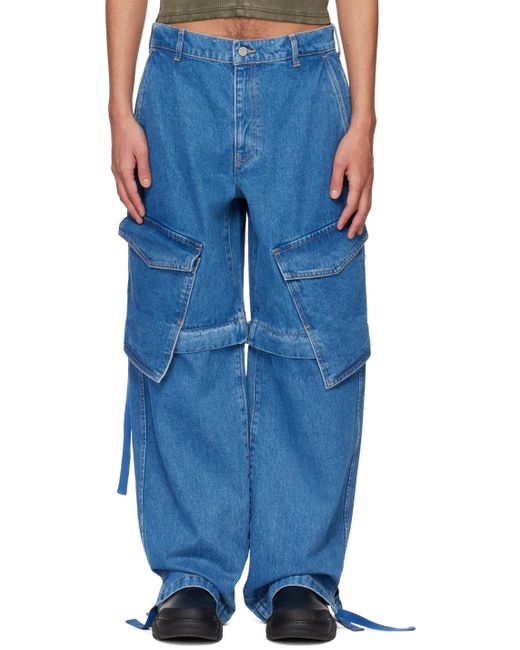 Dion Lee Blue Parachute Jeans for men