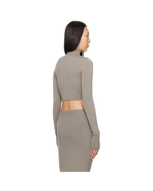 Dion Lee Black Taupe Mobius Loop Long Sleeve T-shirt